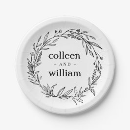 Rustikale Wildblume Wreath Wedding Pappteller