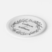 Rustikale Wildblume Wreath Wedding Pappteller (Schrägansicht)