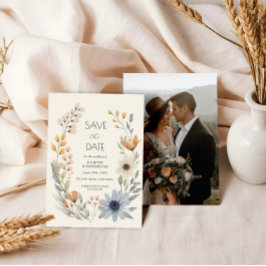Rustikale Wildblume Wreath Wedding rettet das Datu Einladung