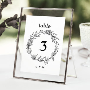 Rustikale Wildblume Wreath Wedding Tischnummer