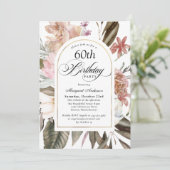Rustikale Wildblumen, 60. Geburtstag Einladung (Stehend Vorderseite)