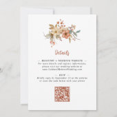 Rustikale Wildblumen Abend Empfang Hochzeit Einladung (Rückseite)