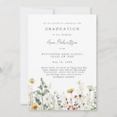 Rustikale Wildblumen-Abschlussfeier Ankündigung (Rückseite)