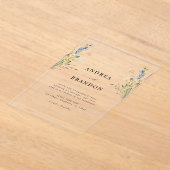 Rustikale Wildblumen Aquarell Transparente Hochzei Acryleinladungen (Ablage )