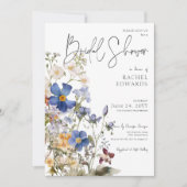 Rustikale Wildblumen Aquarellfarben Brautparty Einladung (Vorderseite)