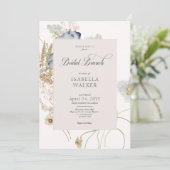 Rustikale Wildblumen auf Cream Bridal Brunch Einladung (Stehend Vorderseite)