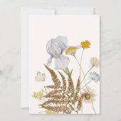 Rustikale Wildblumen auf Creme-Brautparty Einladung (Rückseite)