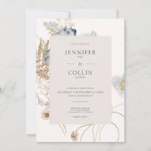 Rustikale Wildblumen auf Cremehochzeit Einladung (Vorderseite)