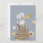 Rustikale Wildblumen auf Dusty Blue Bridal Brunch Einladung (Rückseite)