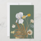 Rustikale Wildblumen auf Sage Green Bridal Brunch Einladung (Rückseite)