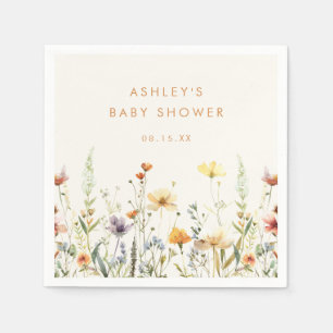 Rustikale Wildblumen-Baby-Shower-Servietten Serviette