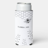 Rustikale Wildblumen Beehive Country Wedding Selters Dosenkühler (Seltzer Rückseite)