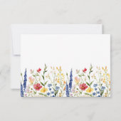 Rustikale Wildblumen Bloom Garden Wedding RSVP Car Karte (Rückseite)