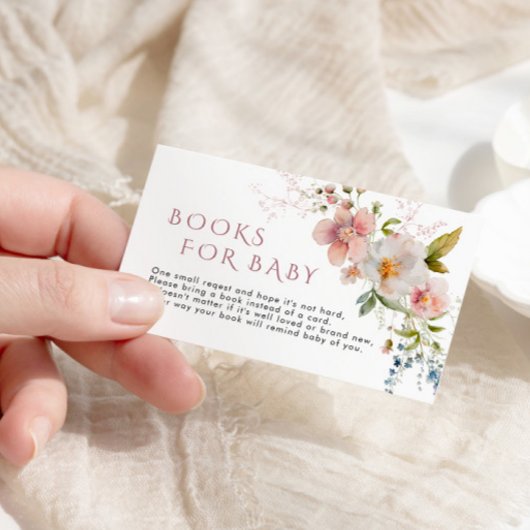 Rustikale Wildblumen Blume buchen für Baby Begleitkarte