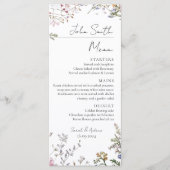 Rustikale Wildblumen Blumenhochzeit Personalisiert Menükarte (Vorderseite)