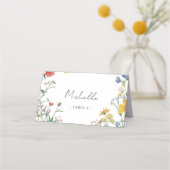 Rustikale Wildblumen Blumenhochzeit Platzkarte (Vorderseite)