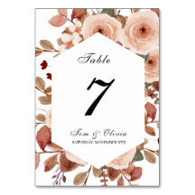 Rustikale Wildblumen Blumenhochzeit Tischnummer