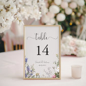 Rustikale Wildblumen Blumenhochzeit Tischnummer