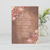 Rustikale Wildblumen Blumenkohl Brautparty Einladung (Stehend Vorderseite)