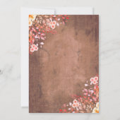 Rustikale Wildblumen Blumenkohl Brautparty Einladung (Rückseite)