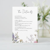 Rustikale Wildblumen Blumenzettel Begleitkarte (Stehend Vorderseite)