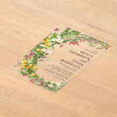 Rustikale Wildblumen Bohemisch Hochzeit Acryleinladungen (Ablage )