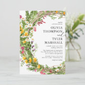 Rustikale Wildblumen Bohemische Einladung zur Hoch (Stehend Vorderseite)