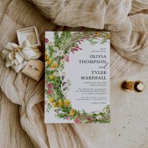 Rustikale Wildblumen Bohemische Einladung zur Hoch