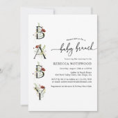 Rustikale Wildblumen Boho Baby Brunch Einladung (Vorderseite)