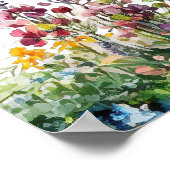 Rustikale Wildblumen Boho Chic Floral Baby Dusche Poster (Ecke)