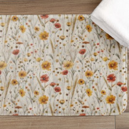 Rustikale Wildblumen - Boho Fall Floral Muster Badematte