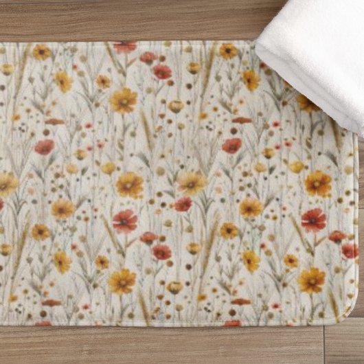 Rustikale Wildblumen - Boho Fall Floral Muster Badematte