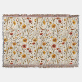 Rustikale Wildblumen - Boho Fall Floral Muster Decke (Vorderseite)
