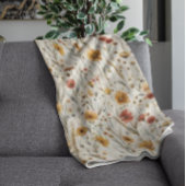 Rustikale Wildblumen - Boho Fall Floral Muster Fleecedecke