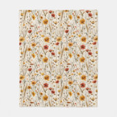 Rustikale Wildblumen - Boho Fall Floral Muster Fleecedecke (Vorderseite)