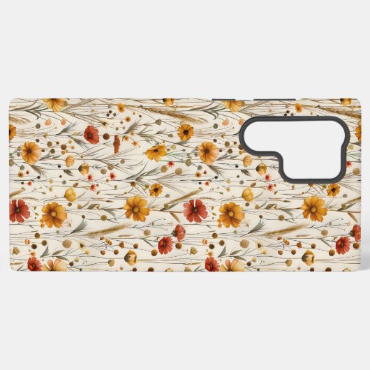 Rustikale Wildblumen - Boho Fall Floral Muster Samsung Galaxy Hülle (Rückseite (Horizontal))