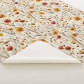 Rustikale Wildblumen - Boho Fall Floral Muster Sherpadecke (3/4)