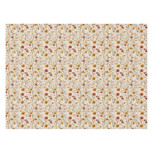 Rustikale Wildblumen - Boho Fall Floral Muster Tischdecke (Vorderseite (Horizontal))