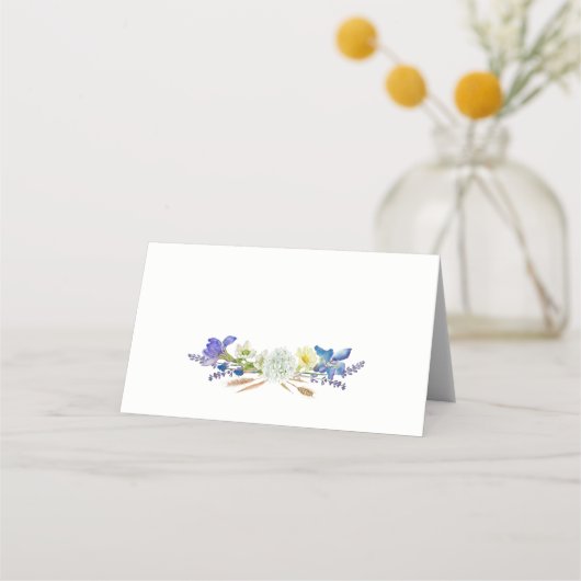 Rustikale Wildblumen Boho Floral Platzkarte (Rückseite)
