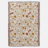 Rustikale Wildblumen - Boho-Herbstblumenmuster Decke (Vorderseite Vertikal)