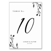 Rustikale Wildblumen Boho Wedding Tischnummer (Vorderseite)