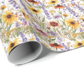 Rustikale Wildblumen-Botanik-Herbstblumen Geschenkpapier (Rolleneckpunkt)