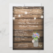 Rustikale Wildblumen Bouquet Mason Jar Wedding | Einladung (Vorderseite)