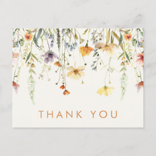 Rustikale Wildblumen-Braut-Dusch-Dankeschön Postkarte