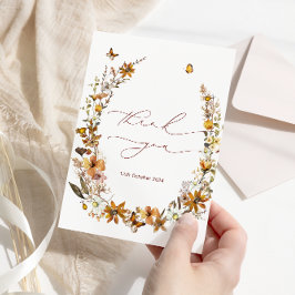 Rustikale Wildblumen Brautparty Danke Karte