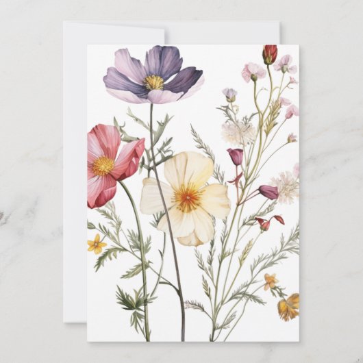 Rustikale Wildblumen Brautparty Einladung (Rückseite)