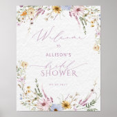 Rustikale Wildblumen Brautparty Willkommen Poster (Vorne)