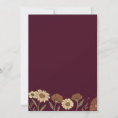 Rustikale Wildblumen-Burgunder-Blumenhochzeit Einladung (Rückseite)