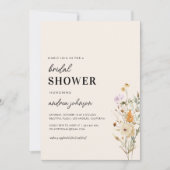 Rustikale Wildblumen Creme Brautparty Einladung (Vorderseite)