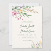 Rustikale Wildblumen Einladung zur Blumenhochzeit (Vorderseite)